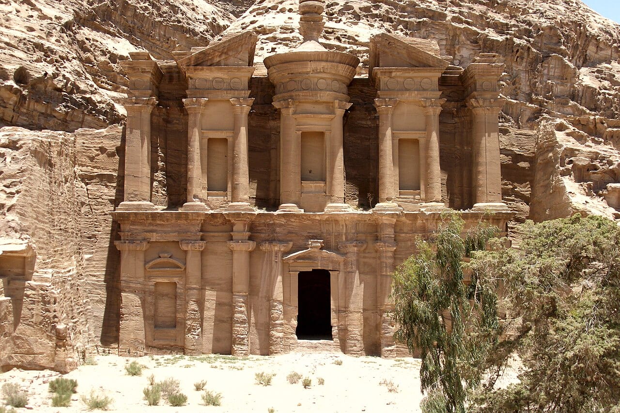 Ad-Deir, the Monastery, a huge rock-cut facade high above Petra