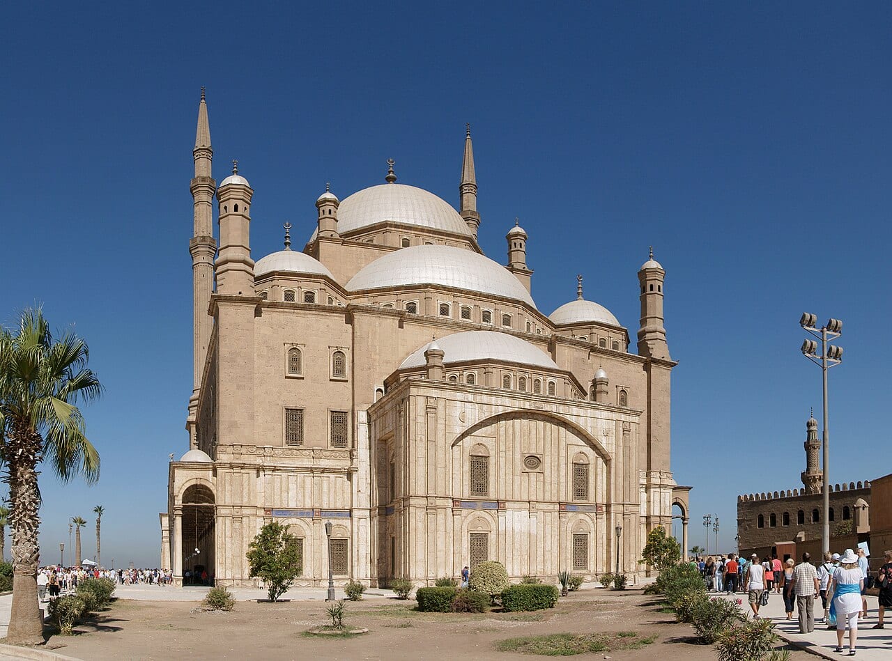 The Mosque of Muhammad Ali inside the Cairo Citadel under a blue sky