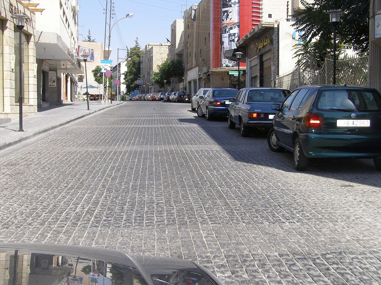 Old stone houses and cafes on Rainbow Street in Jabal Amman