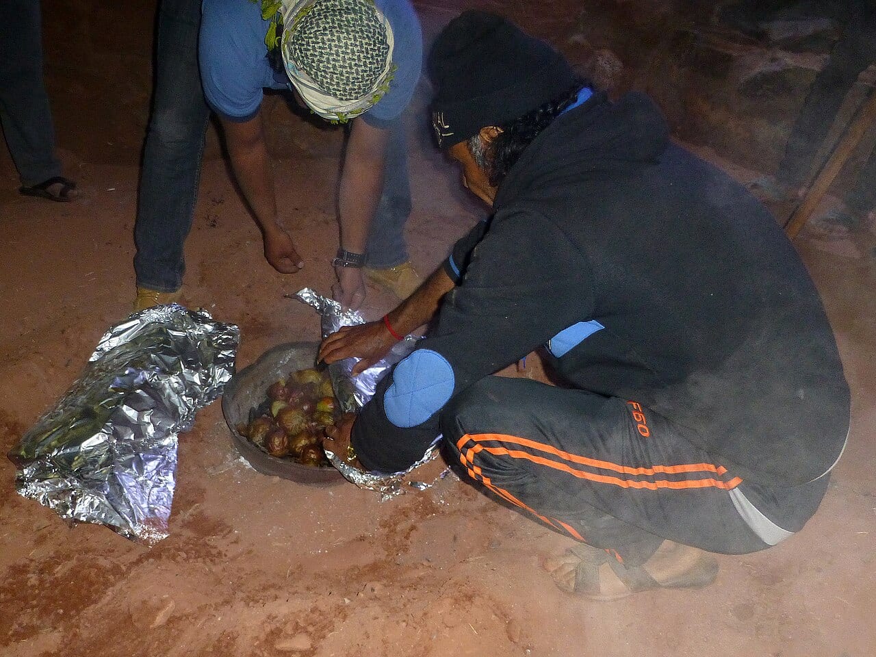 Bedouin zarb, meat and vegetables cooked in an underground oven