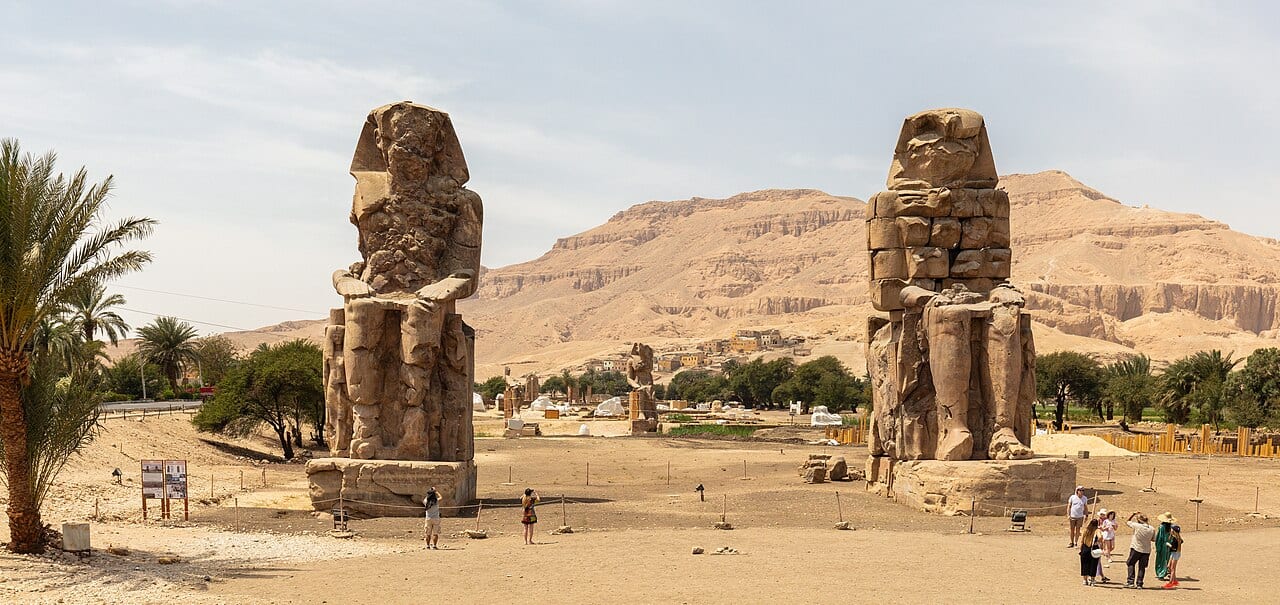 The two Colossi of Memnon on the West Bank of Luxor