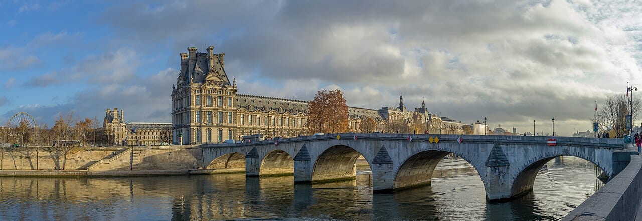 The Seine River, Pont Royal and the Louvre in Paris