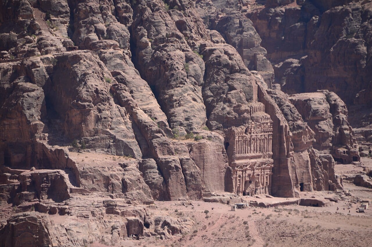 The Royal Tombs carved into the cliff face at Petra