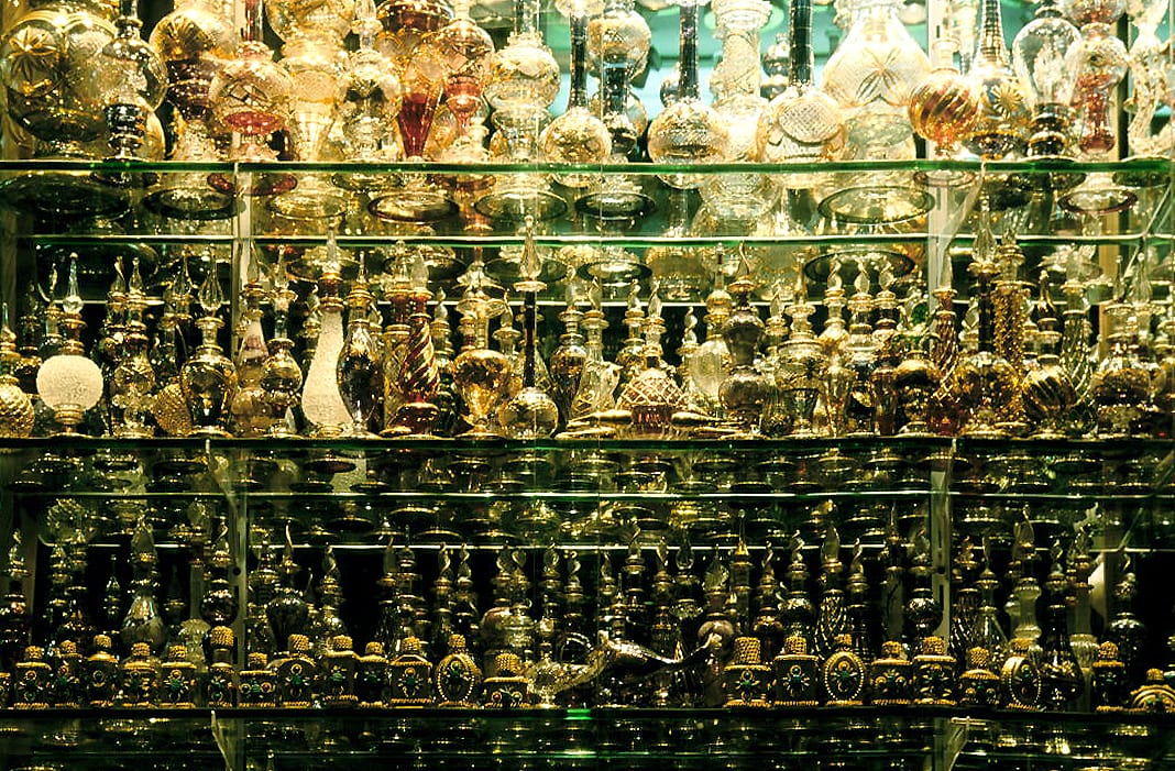 Brass lanterns hanging in a Khan el-Khalili shop
