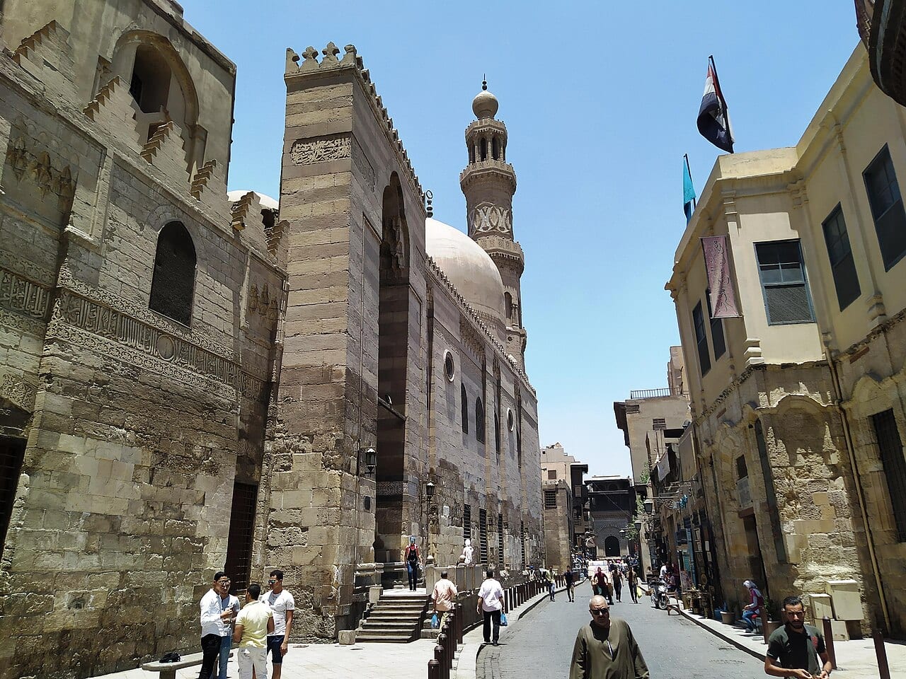 Al-Muizz Street in historic Cairo with its medieval facades