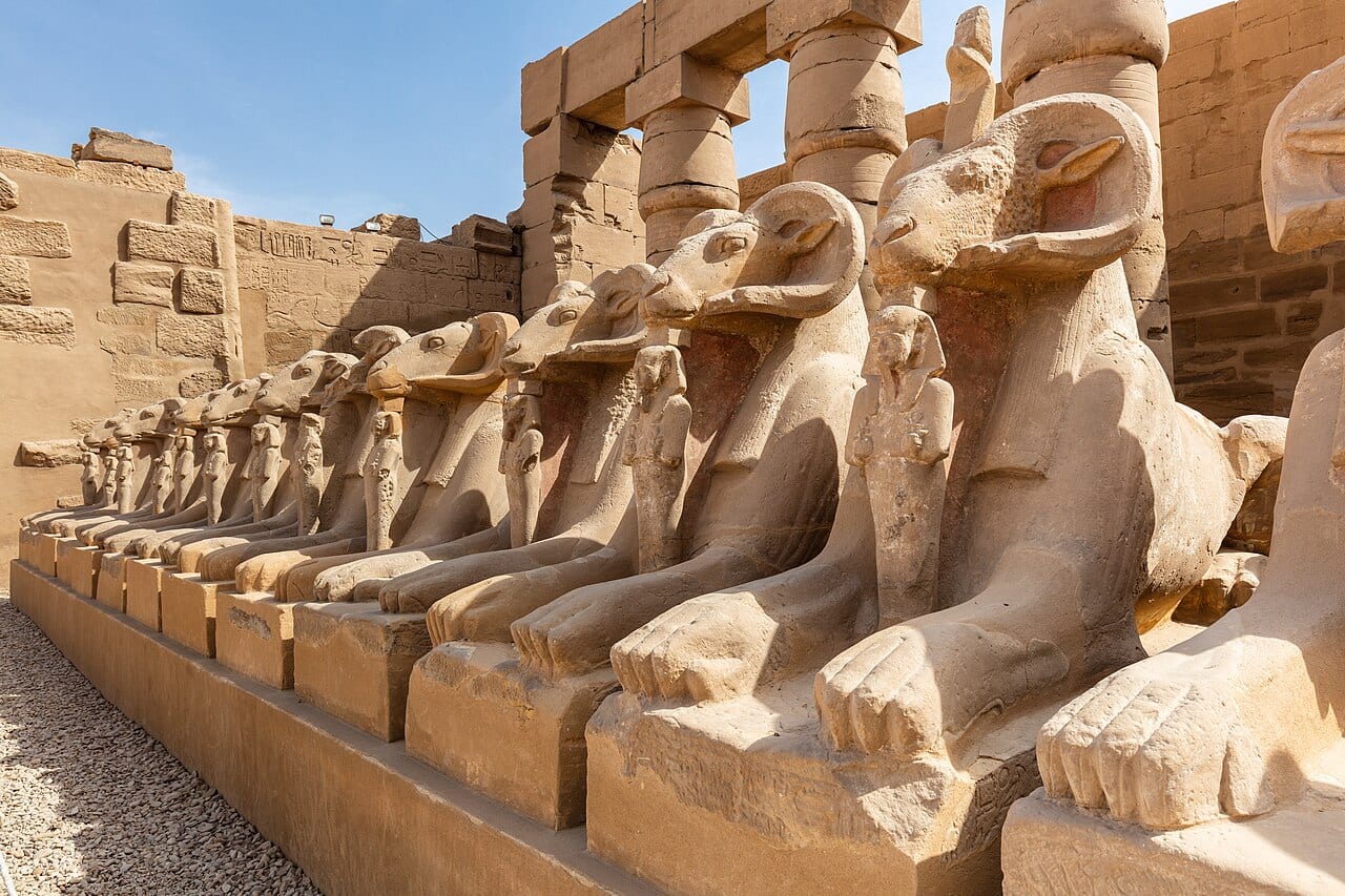 Columns of the Great Hypostyle Hall at Karnak Temple in Luxor