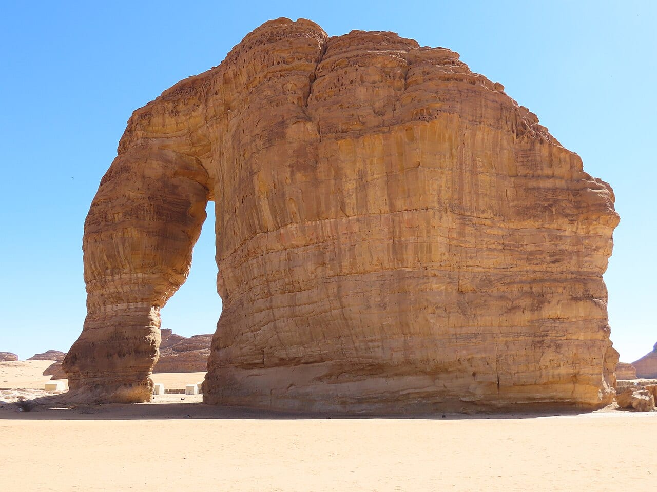 Elephant Rock, a natural sandstone arch shaped like an elephant, near AlUla